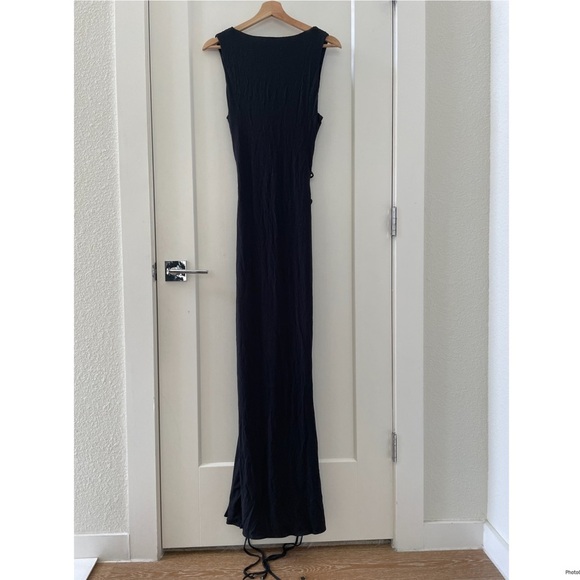 I.AM.GIA Maiya Black Lace Up Side Maxi Dress Size XL - Picture 4 of 10